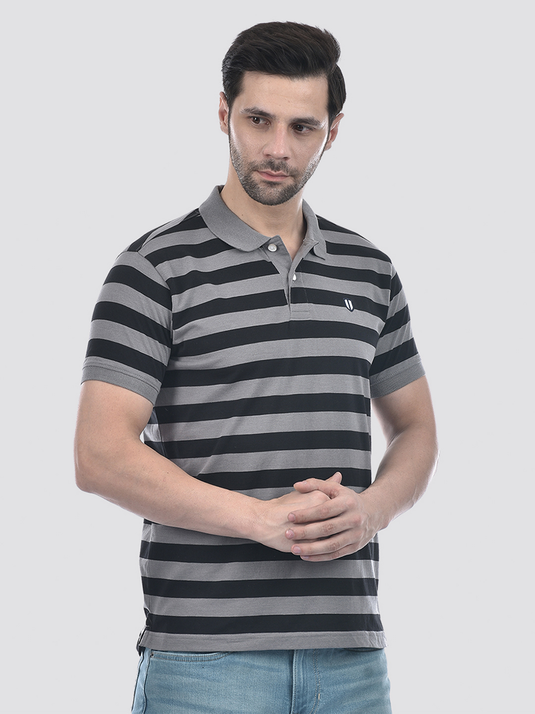 Numero Uno Men Sustainable Striped Polo T-Shirt
